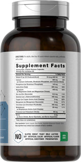 Horbäach Multi Minerals Supplement | 250 Capsules | Iron Free | Daily Mineral Complex for Men and Women | Non-GMO & Gluten Free