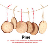 50Pcs Wood Slices 2.4"-2.8" Unfinished Wood Rounds with Pre-drilled Hole and 66Feet Twine String, Natural Wood for Crafts for Home Decor Painting DIY Christmas Ornaments Party Wedding Decor