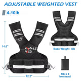 VBSD Adjustable Weighted Vest for Men Women, 4-10lb Vest with 6 Ironsand Weights, Body Weight Vest with Reflective Strip for Running, Walking, Strength Training, Workouts