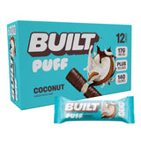 Built Bar, Puff Protein Bars, Coconut Puff, 17g Protein Snacks, On-The-Go Bars, Only 140 Calories, 6g Sugar, Collagen, Gluten Free, 12 Count