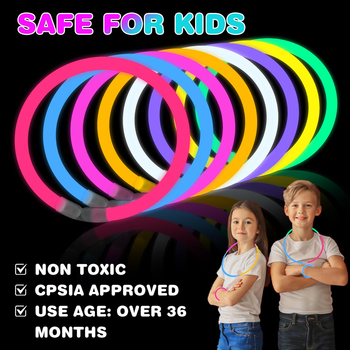 YixangDD 500 PCS Ultra Bright Glow Sticks, 8 Inch Glow Sticks Bulk Party Pack, Light Up Sticks for Glow Bracelets, Necklaces, Concerts, Christmas, Party Supplies with 500 Connectors