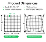 6x6 Ft Elastic Plant Trellis Net - 2-Pack Heavy Duty Garden Support Net with 4 Hooks for Grow Tents, Climbing Vegetables, Fruits & Flowers (Black)