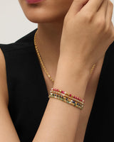 PAVOI 14K Yellow Gold Plated Gemstone Beaded Bracelets for Women - Adjustable Slider Dainty Gemstones and Pearl Bracelet - Boho Festival Freshwater Pearls, Amazonite Beads - Gold Jewelry Gifts