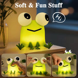 Big-Eyed Frog Lamp Funny Gifts, 3 Dimming+Silicone Random Stuff, Touch+Timer+Rechargeable Night Light, Unique Cool Lamp Weird Stuff Cool Things, Cute Gag Gifts Frog Gifts for Kids, Teens, Adults