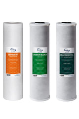 iSpring F3WGB32BCPB 20" x 4.5" Whole House Water Filters for WGB32B Series Water Filter Systems, includes Sediment, Carbon Block, and Lead-Removal Filters
