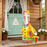 XEVZOK 4 Pcs Porch Goose Raincoat with Wigs, Outfits and Clothes, Spring Summer Goose Statue Raincoat Costume, 23" Geese Statue Clothes for Patio Yard Lawn Outdoor Decor