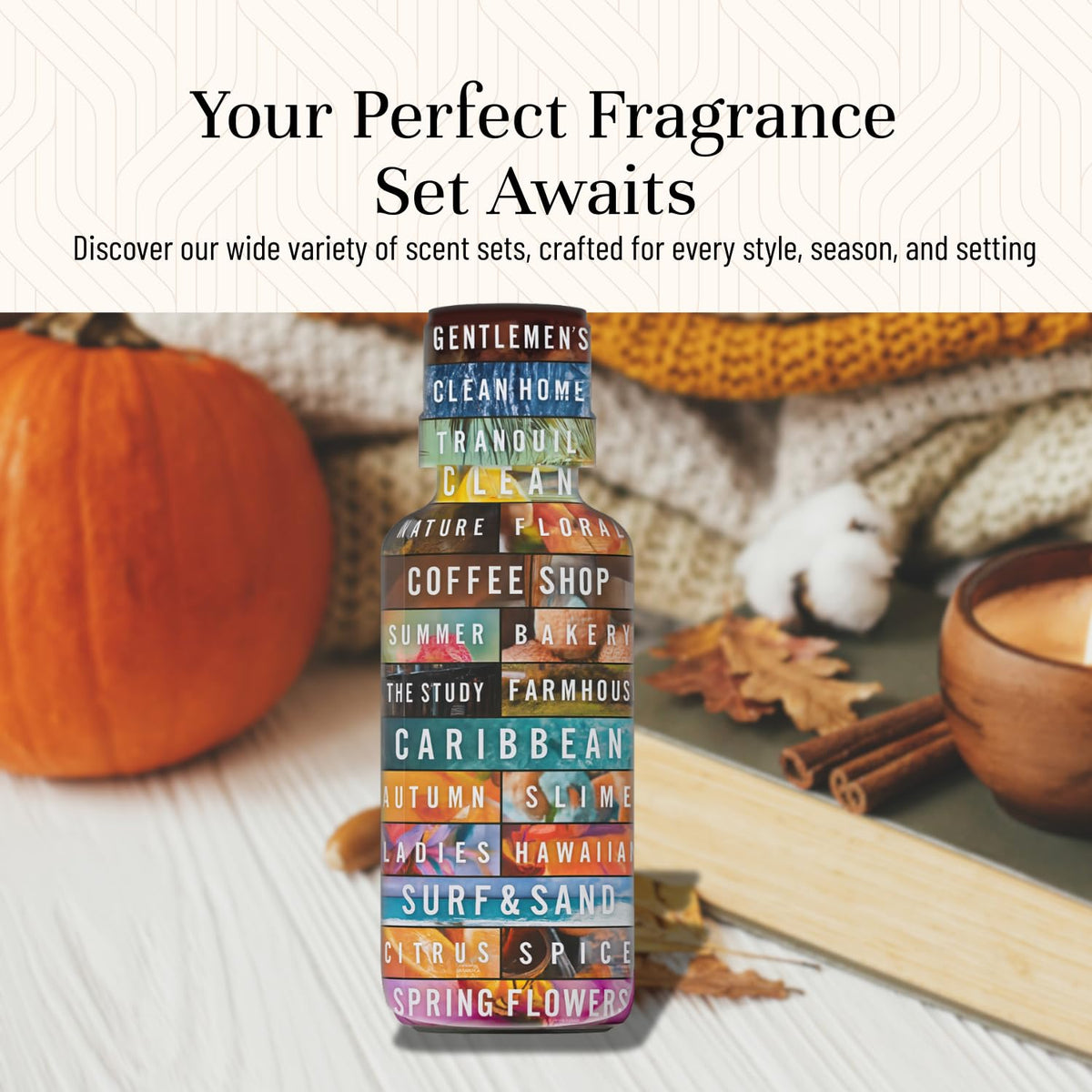 P&J Fragrance Oil Halloween Set | Autumn Wreath, Pumpkin Pie, Candy Corn, Marshmallow, Night Air, and Caramel Corn Candle Freshie Scent for Candle Making, Soap Making Supplies