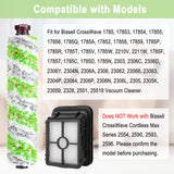 8 Pack Replacement Parts for Bissell CrossWave Pet Pro 2306A & CrossWave 1785 Series 3888A Vacuum Cleaner, 4 Pack 2460 Brush Rolls, 4 Pack 1866 Filters, Compare to Part 1613568&161-3568, 1608684