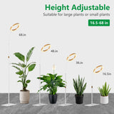 LPMZMBL One Head Grow Light for Indoor Plants Full Spectrum - Floor Standing Plant Lamp with Auto Timer 6/12/18H, 5-Level Dimmable & Adjustable Height 16.5-68in for Large Tall Plants |Faux Wood Design