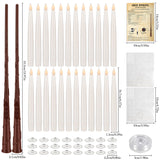 24 Pcs Halloween LED Magic Hanging Floating Candles, Taper Flickering Flameless with 2 Magic Wands - Candle Set for Halloween, Christmas, Weddings, Birthdays & Fantasy Ambiance...