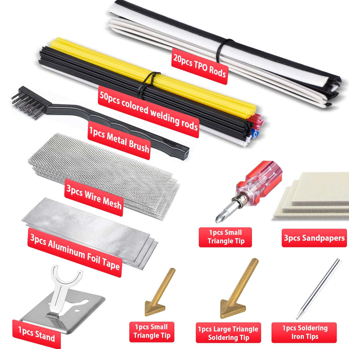 150W Plastic Welder Kit, 3-Speed Temperature Control Plastic Welding Kit, Professional Plastic Weld Tool With 70pcs Welding Rods,3Tips,Portable Plastic Repair Kit For Car Bumper,Kayak Repairs (Red)