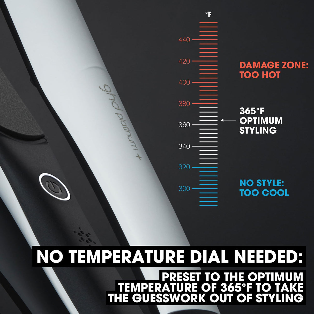 ghd Platinum+ Styler ― 1" Flat Iron Hair Straightener, Professional Ceramic Hair Styling Tool for Stronger Hair, More Shine, & More Color Protection ― White