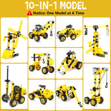 choopheme 10 in 1 Stem Toys for 5 6 7 8 9+ Year Old Building Block Kit Stem Activities Projects Boy Toys Age 4-8 5-7 6-8 8-10 Creative Set Educational Engineering Excavator Construction Birthday