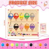 wakeInsa Magnetic Color and Number Maze,Montessori Toy for 2-5 Years Old Girls,Wooden Magnet Balls Puzzles,Toddler Busy Board Game,Preschool Learning Activities,Christmas & Birthday Gift for Kids