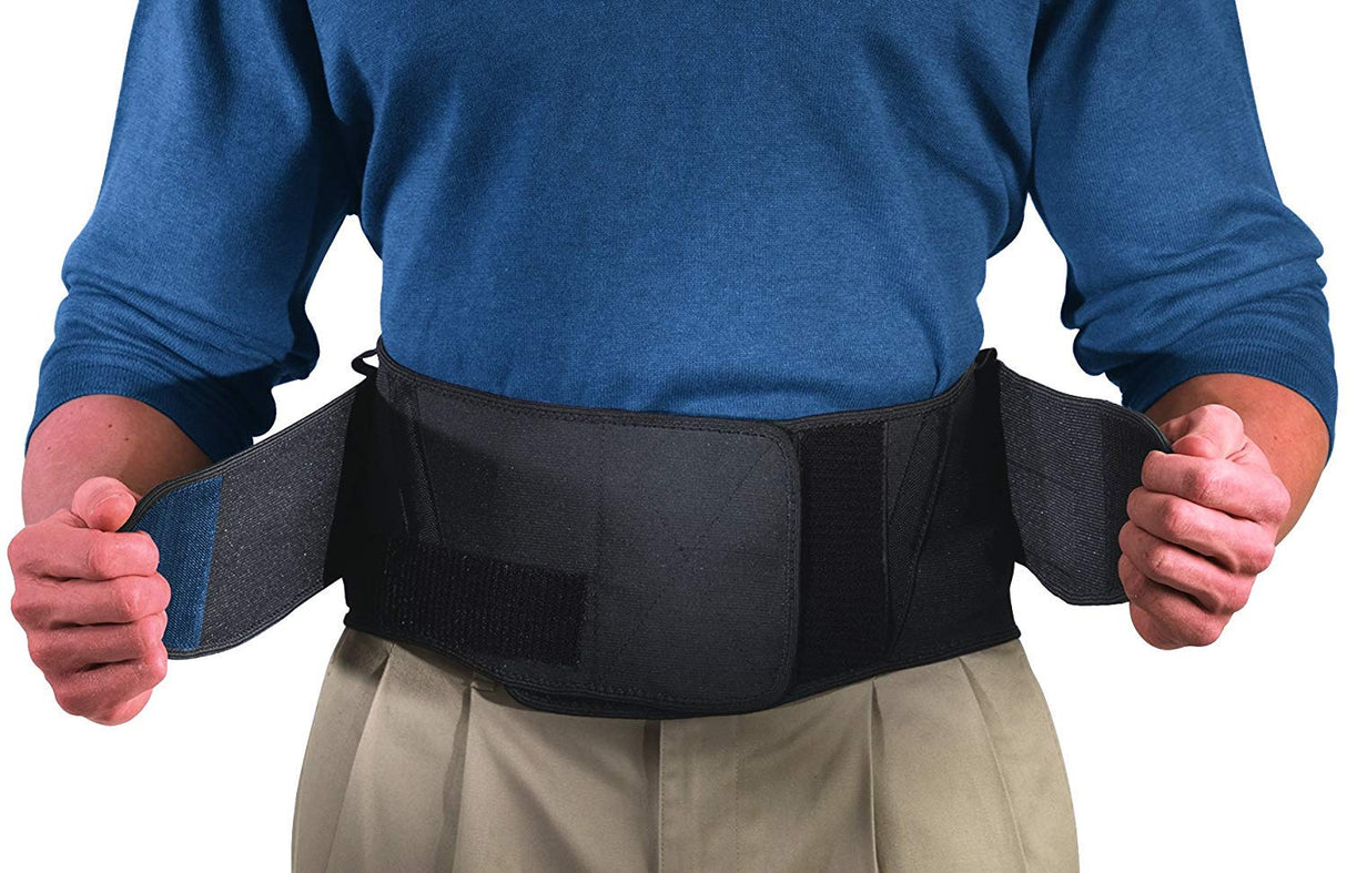 MUELLER Sports Medicine Adjustable Lumbar Back Brace with Removable Pad, Back Pain Relief Support for Men and Women, Ideal for Upper and Lower Back Pain, Sciatica, Scoliosis, Black, Small