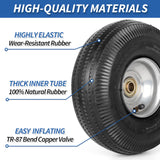 GICOOL 10" Tire and Wheel, 2 Pack, 4.10/3.50-4 Pneumatic Tire, with 2.25" Offset Hub, 5/8" Axle Bore Hole, Sealed Bearings for Hand Truck Trolley Dolly Garden Wagon Wheel Replacement
