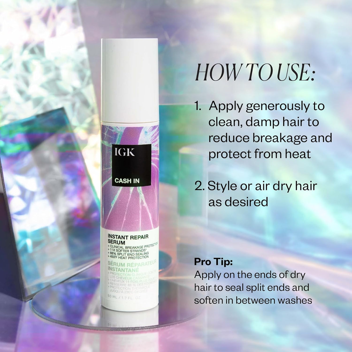 IGK Bond-Building Repair Set | ANTISOCIAL Bond-Building Dry Hair Mask + CASH IN Instant Repair Serum | Repair + Protect + Soften | Vegan + Cruelty Free