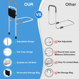 Panta Bed Rails for Elderly Adults Safety, Adjustable Bed Assist Rails for Seniors, Bed Side Rails with Support Legs and Storage Pocket, Portable Bed Cane Fit King, Queen, Full, Twin Bed, Grey