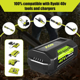 7500mAh Replacement for Ryobi 40 Volt Battery Lithium ion Compatible with Ryobi 40V Battery 7.5Ah OP4075A OP40602 OP40401 OP4026 OP40261 OP4050 OP40601 OP4030 Power Cordless Tools 2 Pack (Green)