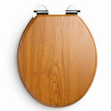 Cambridge Oak Toilet Seat | Wood Oak Effect | Traditional Style | Soft Close Hinges | Universal Size | Bathroom Toilet Seats