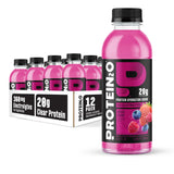 Protein2o Hydration Drink - 2-in-1 Liquid Clear Whey Protein Isolate and Electrolyte Drink - 20g Protein, Vitamins B5, B6 - Post-Workout Recovery - 16.9 Fl Oz - 12 Count Mixed Berry