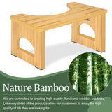 Foldable Toilet Stool, 7.5 Inch Poop Stool for Bathroom, Bamboo Toilet Stool Squat Adult, Collapsible Squatting Potty Stool with Non-Slip Strip - Improve Squatting Posture and Comfort, Wood
