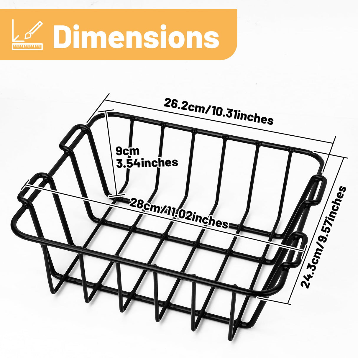 Omoojee 35/45 QT Cooler Basket, Compatible with YETI Tundra 35/45, Stainless Steel Storage Wire Cooler Rack, Black, 1 Pack