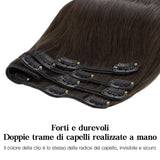 HOTBANANA Human Hair Clip in Hair Extensions, Dark Brown 120g Clip in Hair Extensions Real Human Hair Straight Remy Hair Clip in Hair Extensions 22 Inch 7pcs