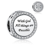 925 Sterling Silver Charms Fit Pandora Charms Bracelet God Has You In His Arms I Have You In My Heart Fit Wife Mother's Day Christmas Birthday Gift