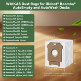 WAIKAS 18 Pack Vacuum Bags for iRobot Roomba 104 105 405 504 505 507 705 Combo 10 Max, i7 i7+ i3+ i4+ i5+ i6+ i8+ j5+ j6+ j7+ j8+ j9+ s9+, i s j Vac Series, All Clean Base Automatic Dirt Disposal Bags