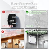 SHIMIDO Upgraded Punch-Free 1000g Automatic Screen Door Closer, Sliding Screen Auto Door Closer with Steel Drawstring for Bathroom, Bedroom, Study Room etc. (2 Pack White)