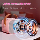 Mini Karaoke Machine Kids Microphone, Haomuren Portable Bluetooth Karaoke Speaker with 2 Wireless Microphones and LED Lights, Christmas Birthday Party Gifts for Kids & Adults