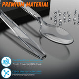 360pc 6.8" Clear Plastic Spoons Heavy Duty with Heat Resistant & BPA Free, Solid and Durable Plastic Cutlery, Premium Disposable Spoons for Party Supply