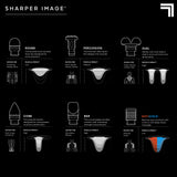 Sharper Image® Powerboost® Pro+ Hot & Cold Deep Tissue Massage Gun - 6 Speeds, 6 Attachments, 5-Hour Battery, Travel Case, Charging Base, Shoulder & Back Massager, Pain Relief Tool, FSA Eligible