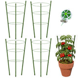 Hoyejyou 4 Pack Tomato Cage for Garden Plant Support, 18 inches Small Tomato Cages Tomato Trellis with Adjustable Rings, Plant Stakes for Peony Support, Tomato Stakes Rings for Climbing Plants