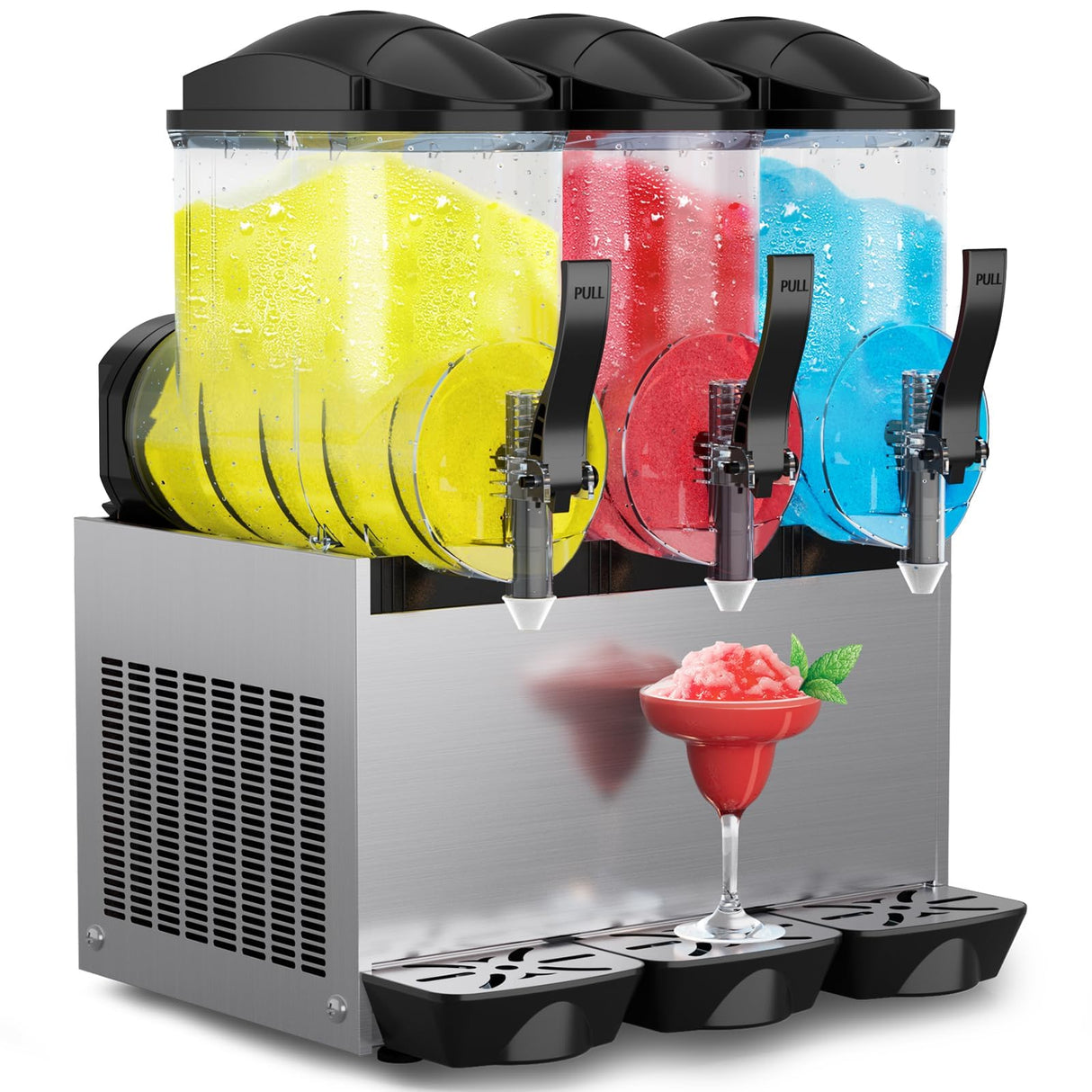45L 12 Gal Commercial Margarita & Slushy Machine,1300W 110V Frozen Drink Maker Smoothie Machine for Bar,Electric Large Slushie Machine with Self-Cleaning Mode,for Alcohol Beverage Cocktail Juice