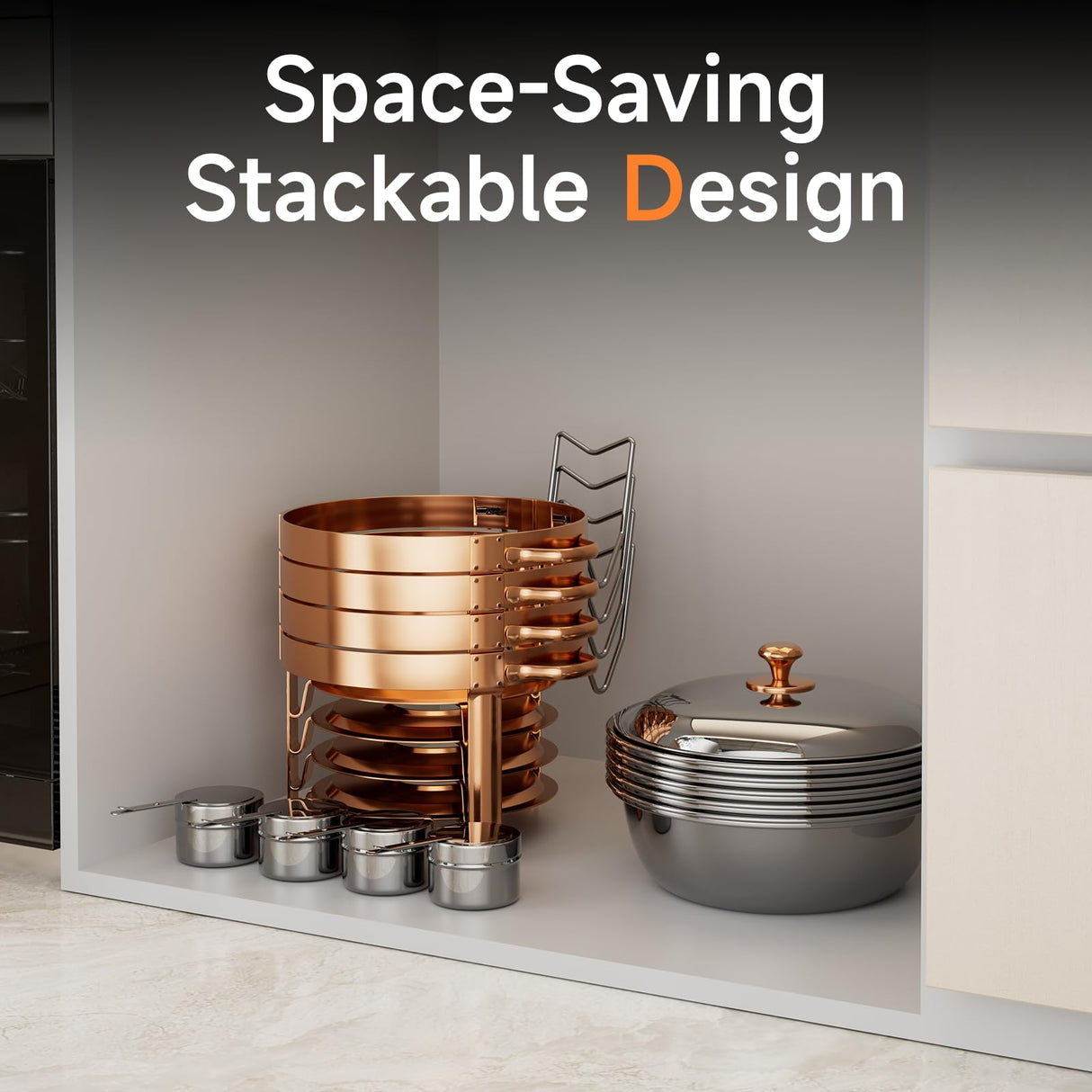 Chafing Dishes for Buffet, 4 Pack 5QT Round Stainless Steel Chafing Dish Set for Home Parties, Christmas Gatherings, Catering Events Complete Buffet Warmer Set (Rose Gold 4)