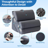 Ahpmeoa 6PCS Orthopedic Bed Wedge Pillow Set for Sitting up in Bed, Memory Foam Post Surgery Pillow for Back Pain Relief, Back Support Pillow for Acid Reflux Relief, GERD, Anti Snoring (Plush Grey)