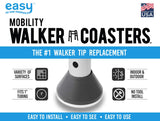 Easy To Use Products | Walker Coasters | Longer Lasting More Durable Tennis Ball Alternative | Glides Easily Over Hard Surfaces | 6 Count | Storm Gray