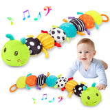 Baby Stuffed Animal Toys for 0-6 6-12 Months, Baby Musical Caterpillar Tummy Time Toys for Babies 3 6 9 12 18 Months, Newborn Infant Sensory Toys Christmas Gifts Stocking Stuffers