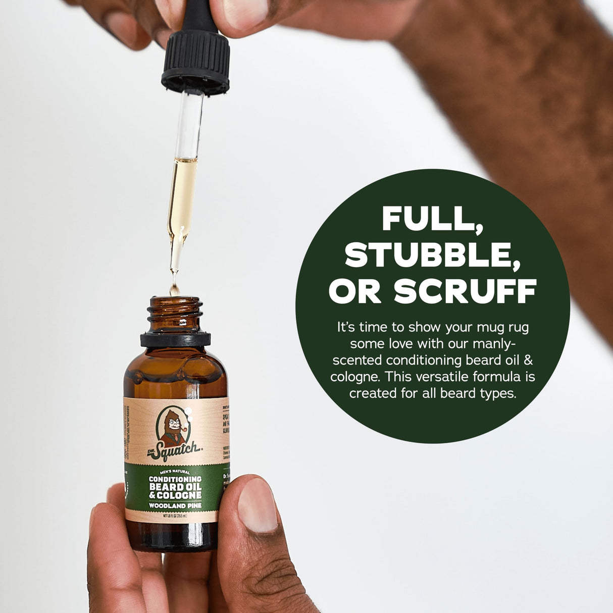 Dr. Squatch Conditioning Beard Oil & Cologne 3 Pack - Natural Men's Beard Oil Gift Pack - Nourish & Moisturize - Long Lasting Scent - Fireside Bourbon, Glacial Falls, Woodland Pine