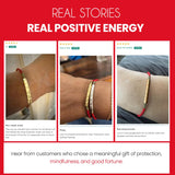 Buddha & Karma Tibetan Red String Bracelet - Handmade Buddhist Lucky Charm for Protection, Good Fortune & Positive Energy - Spiritual Bracelet for Men & Women - Adjustable Bracelets for Daily Wear - Gold