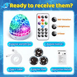 Baby Sound Machine Night Light Projector Kids Christmas Gifts | 15 White Noise Machine & 3D Films | 31Colors & Remote Control | Autism Toys Night Light for Kids, Baby Boy Toys, Egg Light for Nursery
