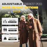 BeneCane Walking Cane for Women Folding Cane for Men with Two Led Lights Quad Cane with Stable Base Lightweight and Adjustable Walking Stick