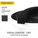 fowong Air Conditioner Window Seal Kit 1" x 1" – Neoprene Foam Tape Weather Stripping for Window AC Units, Blocks Hot Air, Drafts & Noise, 13FT (6.5FT x 2 Rolls, Black)