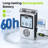 AUVON Rechargeable Digital TENS Unit Muscle Stimulator with 600 mAh Battery, TENS Machine with 8 Customizable Modes, Electric Massager for Shoulder, Back Pain Relief, 6 TENS Pads, A Carry Case