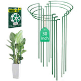 LKSSZS 6 Pack 30 inch Plant Support Stakes, Heavy-Duty Half Round Peony Support, Garden Plant Stakes Cage for Outdoor Plants, Peony, Tomato, Hydrangea, (15In Support +15In Stainless Extension Tubes)