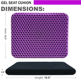 Gel Seat Cushion - Enhanced Double Thick Egg Seat Cushion with Non-Slip Cover - Office Chair Car Seat Cushion - Sciatica & Back Pain Relief - Perfect for Office Chair Car Wheelchair Travel