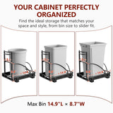 ANASTA Under Sink Trash Can Pull Out Trash Hidden for 30-50 Qt 7-13 Gallon