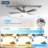 Amico 52 Inch Smart Ceiling Fan with Lights, Remote/App/Alexa/Google Control, WiFi Modern Downrod Mount Ceiling Fan, Reversible DC Motor, 6 Speeds, 3CCT, Dimmable, Quiet for Bedroom/Living Room, Black